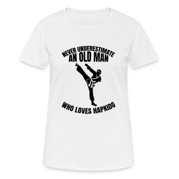 Hapkido Kampfsport Aikido Karate Kampfkunst Judo - Frauen T-Shirt atmungsaktiv - Weiß - Vorne - AI Model Female 172 dark (172cm)