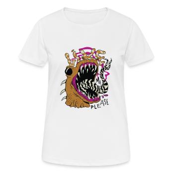 Wie bitte furchterregende Kreatur Wie bitte furcht - Frauen T-Shirt atmungsaktiv - Weiß - Vorne - AI Model Female 172 dark (172cm)