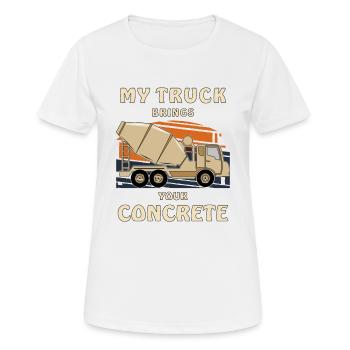 MON CAMION APPORTE VOTRE BÉTON - T-shirt respirant Femme - blanc - Devant - AI Model Female 172 dark (172cm)