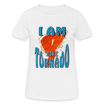 JE SUIS LA TORNADE - T-shirt respirant Femme - blanc - Devant - AI Model Female 172 dark (172cm)