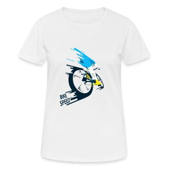 Vitesse du vélo - T-shirt respirant Femme - blanc - Devant - AI Model Female 172 dark (172cm)