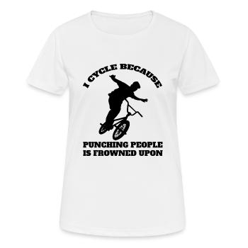 bicycle mountain bike cycling bicycle tour cycling - Women's Breathable T-Shirt - white - Front - AI Model Female 172 dark (172cm)