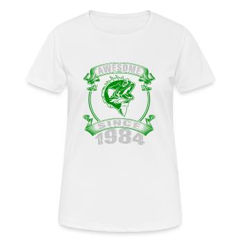 Awesome since 1984. Angel, Angler's birthday - Women's Breathable T-Shirt - white - Front - AI Model Female 172 dark (172cm)