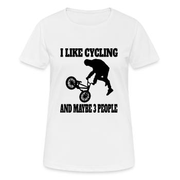 Bicycle tour bicycle cycling mountain biking cycling - Women's Breathable T-Shirt - white - Front - AI Model Female 172 dark (172cm)