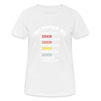 Funny Gamer Gaming Clothing Gift Der Perfekte Tag - Frauen T-Shirt atmungsaktiv - Weiß - Vorne - AI Model Female 172 dark (172cm)