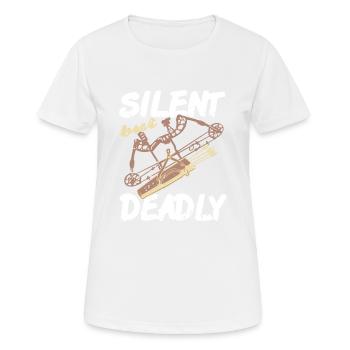 Silent But Deadly Retro Archery Hunting Designs - Frauen T-Shirt atmungsaktiv - Weiß - Vorne - AI Model Female 172 dark (172cm)