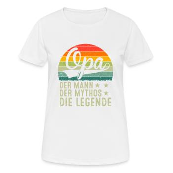 Opa Der Mann Der Mythos Die Legende - Frauen T-Shirt atmungsaktiv - Weiß - Vorne - AI Model Female 172 dark (172cm)