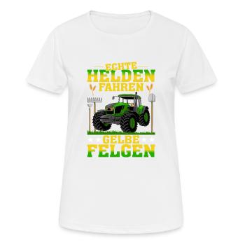 Echte Helden Fahren Gelbe Felgen - Frauen T-Shirt atmungsaktiv - Weiß - Vorne - AI Model Female 172 dark (172cm)
