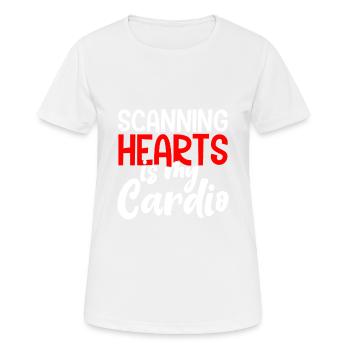 Scanner les cœurs est mon cardio 4 - T-shirt respirant Femme - blanc - Devant - AI Model Female 172 dark (172cm)