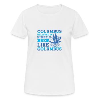 Columbus Glauben 1942 Amerikanischen - Frauen T-Shirt atmungsaktiv - Weiß - Vorne - AI Model Female 172 dark (172cm)