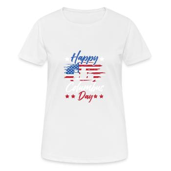 Columbus Day 1942 Italien américain - T-shirt respirant Femme - blanc - Devant - AI Model Female 172 dark (172cm)