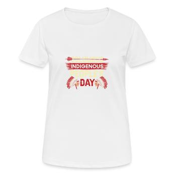 Ureinwohner Ureinwohner Indianer Amerikaner Anti - Frauen T-Shirt atmungsaktiv - Weiß - Vorne - AI Model Female 172 dark (172cm)