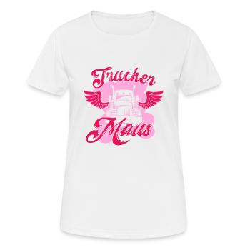 Trucker Mouse Trucking Art pour les femmes conductrices de camion - T-shirt respirant Femme - blanc - Devant - AI Model Female 172 dark (172cm)
