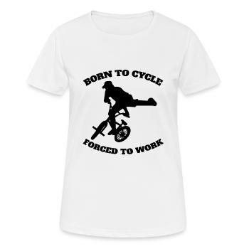 Fahrrad Radeln Radfahren Mountainbike Fahrradtour - Frauen T-Shirt atmungsaktiv - Weiß - Vorne - AI Model Female 172 dark (172cm)