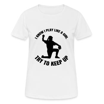 Amateur de baseball baseball femme jeu de baseball - T-shirt respirant Femme - blanc - Devant - AI Model Female 172 dark (172cm)