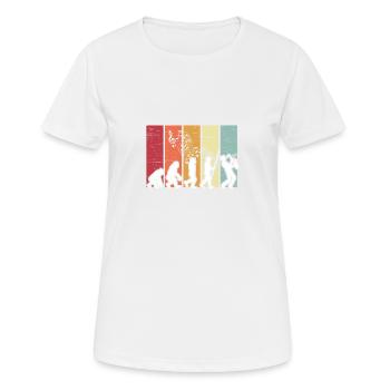 Human Evolution Saxophon-jazz-musiker - Frauen T-Shirt atmungsaktiv - Weiß - Vorne - AI Model Female 172 dark (172cm)