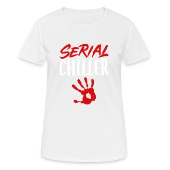 True Crime Serial Chiller, Halloween Murderino - Frauen T-Shirt atmungsaktiv - Weiß - Vorne - AI Model Female 172 dark (172cm)