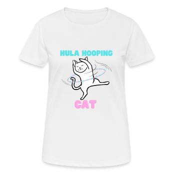 Hula Hooping Cat - Funny Dance Kitty - Women's Breathable T-Shirt - white - Front - AI Model Female 172 dark (172cm)