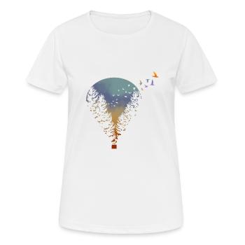 Weit weg fliegen - Frauen T-Shirt atmungsaktiv - Weiß - Vorne - AI Model Female 172 dark (172cm)