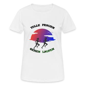 Tolle Frauen gehen laufen - Frauen T-Shirt atmungsaktiv - Weiß - Vorne - AI Model Female 172 dark (172cm)