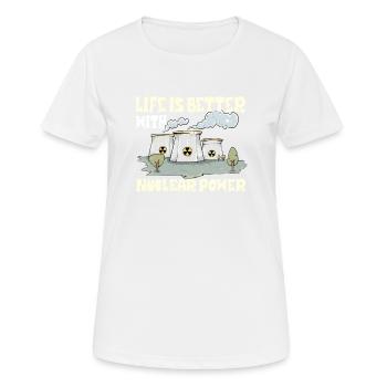 Centrale nucléaire Énergie nucléaire Energies renouvelables - T-shirt respirant Femme - blanc - Devant - AI Model Female 172 dark (172cm)