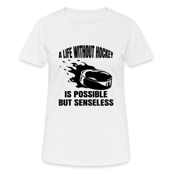 Eishockey Geschenk Wintersport Eishockeyteam - Frauen T-Shirt atmungsaktiv - Weiß - Vorne - AI Model Female 172 dark (172cm)