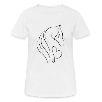A horse with a heart - Women's Breathable T-Shirt - white - Front - AI Model Female 172 dark (172cm)