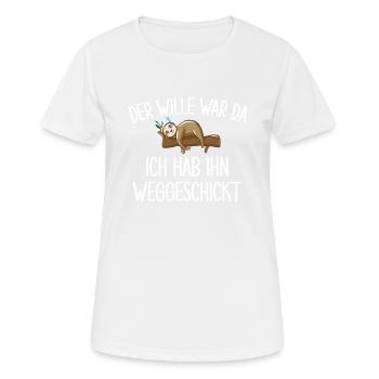 Der Wille War Da Ich Habe Ihn Weggeschickt - Frauen T-Shirt atmungsaktiv - Weiß - Vorne - AI Model Female 172 dark (172cm)