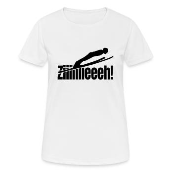 ZIEH Spruch Skispringer skispringen - Frauen T-Shirt atmungsaktiv - Weiß - Vorne - AI Model Female 172 dark (172cm)