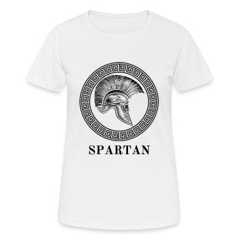 Spartan - Frauen T-Shirt atmungsaktiv - Weiß - Vorne - AI Model Female 172 dark (172cm)