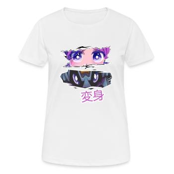 Transformation Anime von gut zu böse - Frauen T-Shirt atmungsaktiv - Weiß - Vorne - AI Model Female 172 dark (172cm)