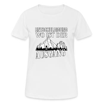 où se trouve la sortie - T-shirt respirant Femme - blanc - Devant - AI Model Female 172 dark (172cm)