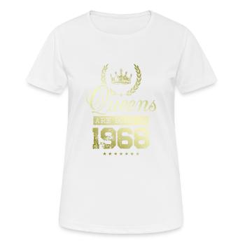 Queens born in 1968 - Frauen T-Shirt atmungsaktiv - Weiß - Vorne - AI Model Female 172 dark (172cm)