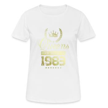 Queens born in 1983 - Frauen T-Shirt atmungsaktiv - Weiß - Vorne - AI Model Female 172 dark (172cm)