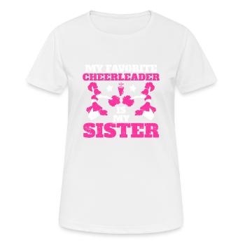 Mein Lieblings-Cheerleader ist meine Schwester - Frauen T-Shirt atmungsaktiv - Weiß - Vorne - AI Model Female 172 dark (172cm)