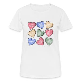 Drôle de professeur Conversation de la Saint-Valentin Cœur - T-shirt respirant Femme - blanc - Devant - AI Model Female 172 dark (172cm)