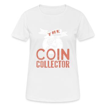 The COIN Collector Retro Funny Coin Collection - Frauen T-Shirt atmungsaktiv - Weiß - Vorne - AI Model Female 172 dark (172cm)