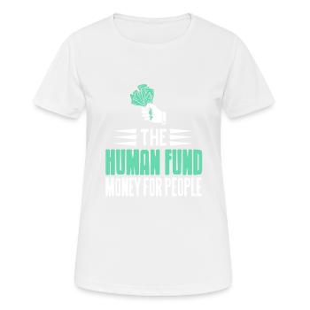 The Human Fund Money For People Retro Charity - Women's Breathable T-Shirt - white - Front - AI Model Female 172 dark (172cm)