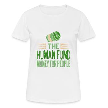 The Human Fund Money For People Vintage Charity - Women's Breathable T-Shirt - white - Front - AI Model Female 172 dark (172cm)