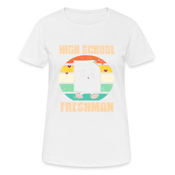 High School Freshman Retro Vintage Freshman - Women's Breathable T-Shirt - white - Front - AI Model Female 172 dark (172cm)