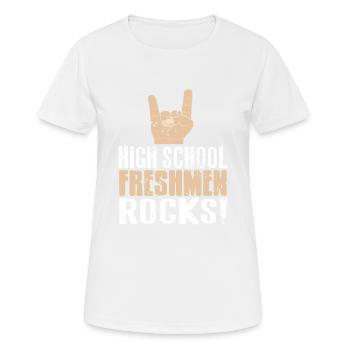High School Freshmen ROCKS! Cool Vintage Designs - Women's Breathable T-Shirt - white - Front - AI Model Female 172 dark (172cm)