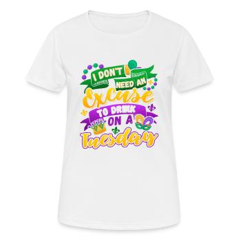 Drôle mardi gras mardi gras mardi gras masque de perles - T-shirt respirant Femme - blanc - Devant - AI Model Female 172 dark (172cm)