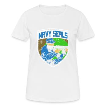 Cool Vintage NAVY Seals Navy Army Soldier Designs - T-shirt respirant Femme - blanc - Devant - AI Model Female 172 dark (172cm)
