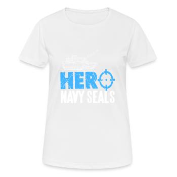 HERO NAVY Seals Retro Vintage Navy Army Designs - T-shirt respirant Femme - blanc - Devant - AI Model Female 172 dark (172cm)