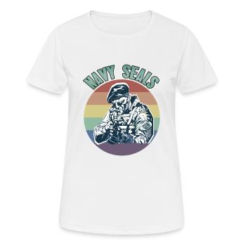 NAVY Seals Retro Proud Navy Army Designs - T-shirt respirant Femme - blanc - Devant - AI Model Female 172 dark (172cm)