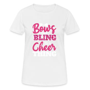 Bögen & Bling It's A Cheer Thing | Cheerleading - Frauen T-Shirt atmungsaktiv - Weiß - Vorne - AI Model Female 172 dark (172cm)