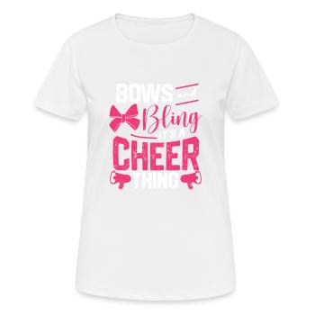 L’équipe de jeunes Cheerleader mignonne s’incline et saigne - T-shirt respirant Femme - blanc - Devant - AI Model Female 172 dark (172cm)
