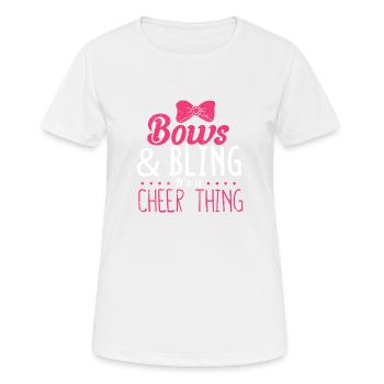 Bögen & Bling Es ist eine Cheer-Sache Cheerleader - Frauen T-Shirt atmungsaktiv - Weiß - Vorne - AI Model Female 172 dark (172cm)