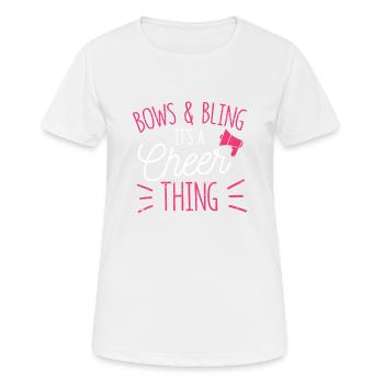 Bögen & Bling Es ist eine Cheer-Sache Cheerleader - Frauen T-Shirt atmungsaktiv - Weiß - Vorne - AI Model Female 172 dark (172cm)