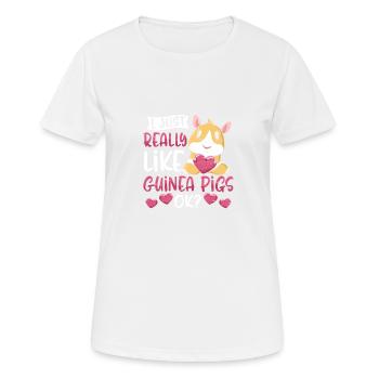 Vraiment comme les cochons d’Inde ok - drôle de guinée - T-shirt respirant Femme - blanc - Devant - AI Model Female 172 dark (172cm)